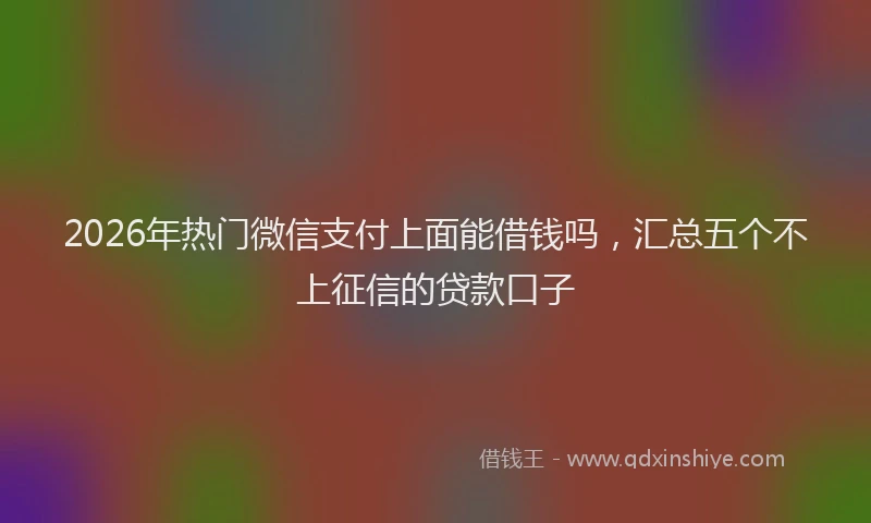 2026年热门微信支付上面能借钱吗，汇总五个不上征信的贷款口子