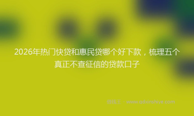 2026年热门快贷和惠民贷哪个好下款，梳理五个真正不查征信的贷款口子