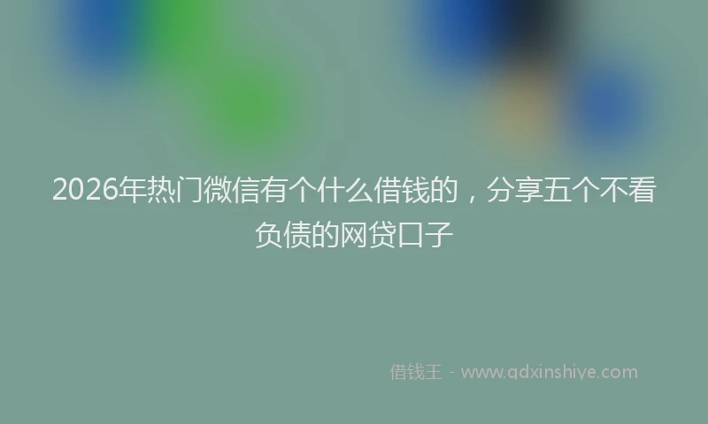 2026年热门微信有个什么借钱的，分享五个不看负债的网贷口子