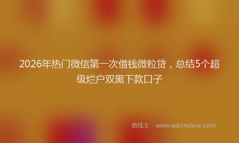2026年热门微信第一次借钱微粒贷，总结5个超级烂户双黑下款口子