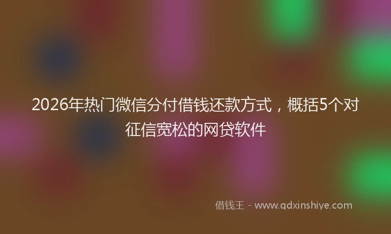2026年热门微信分付借钱还款方式，概括5个对征信宽松的网贷软件