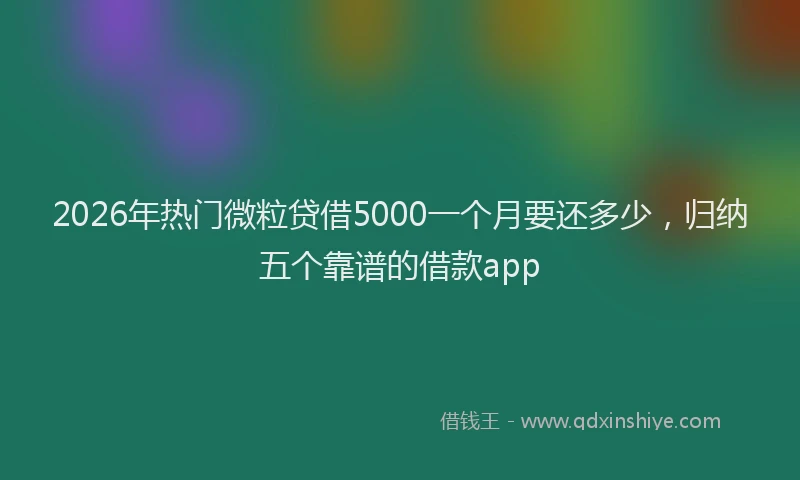 2026年热门微粒贷借5000一个月要还多少，归纳五个靠谱的借款app
