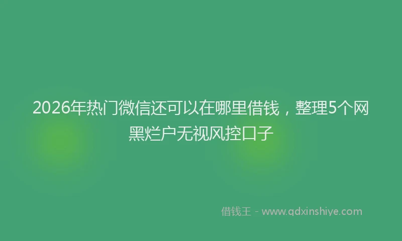 2026年热门微信还可以在哪里借钱，整理5个网黑烂户无视风控口子