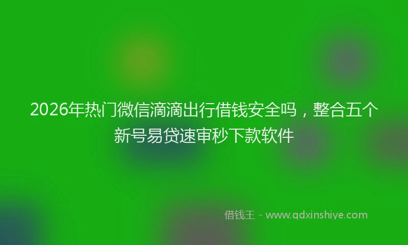 2026年热门微信滴滴出行借钱安全吗，整合五个新号易贷速审秒下款软件