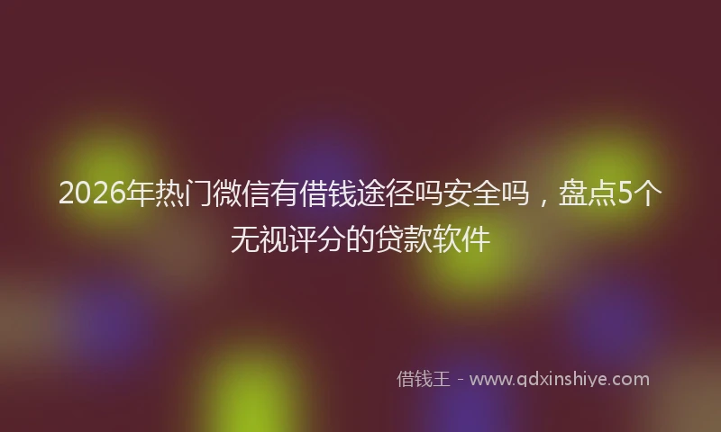 2026年热门微信有借钱途径吗安全吗，盘点5个无视评分的贷款软件