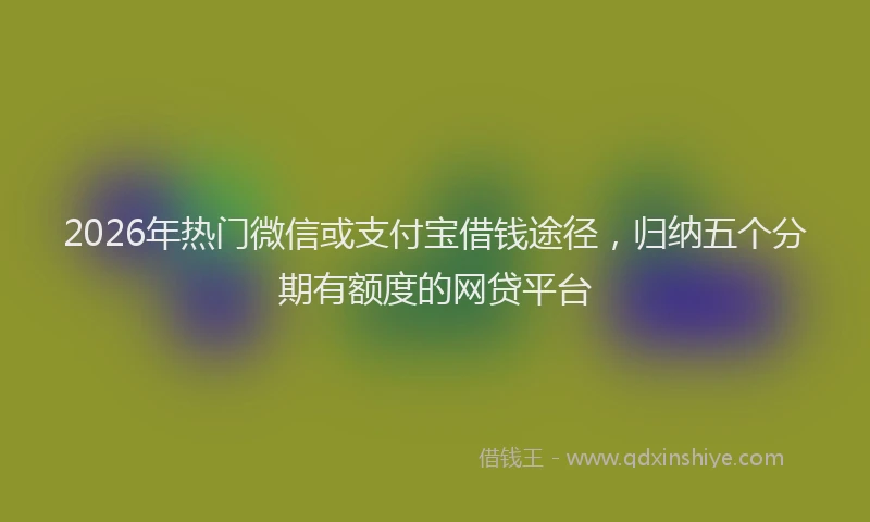 2026年热门微信或支付宝借钱途径，归纳五个分期有额度的网贷平台