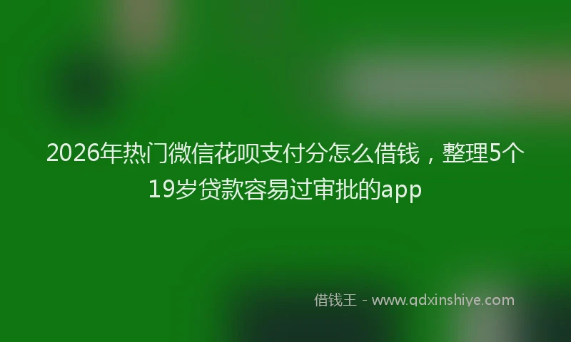 2026年热门微信花呗支付分怎么借钱,整理5个19岁贷款容易过审批的app