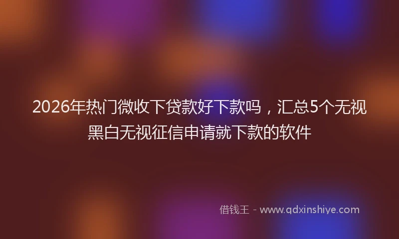 2026年热门微收下贷款好下款吗，汇总5个无视黑白无视征信申请就下款的软件