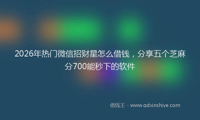 2026年热门微信招财星怎么借钱，分享五个芝麻分700能秒下的软件