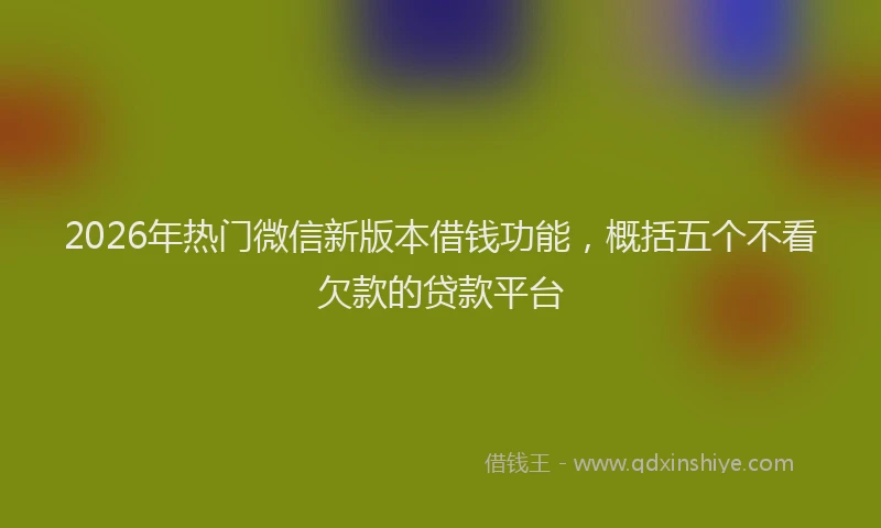 2026年热门微信新版本借钱功能,概括五个不看欠款的贷款平台