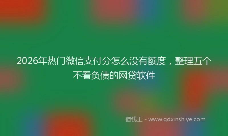 2026年热门微信支付分怎么没有额度，整理五个不看负债的网贷软件