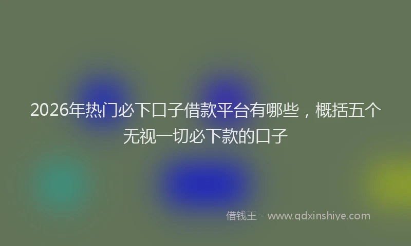 2026年热门必下口子借款平台有哪些，概括五个无视一切必下款的口子