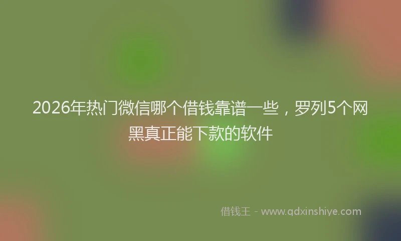 2026年热门微信哪个借钱靠谱一些，罗列5个网黑真正能下款的软件