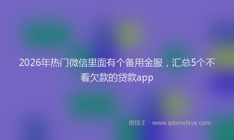 2026年热门微信里面有个备用金服，汇总5个不看欠款的贷款app