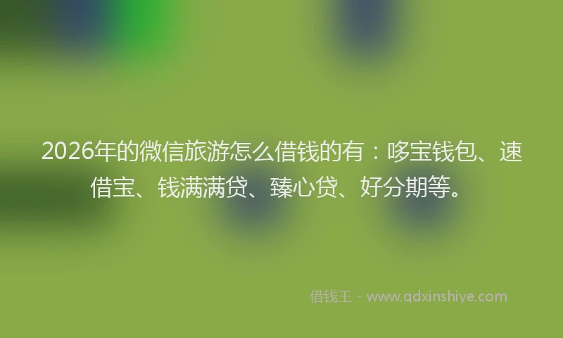 2026年的微信旅游怎么借钱的有：哆宝钱包、速借宝、钱满满贷、臻心贷、好分期等。