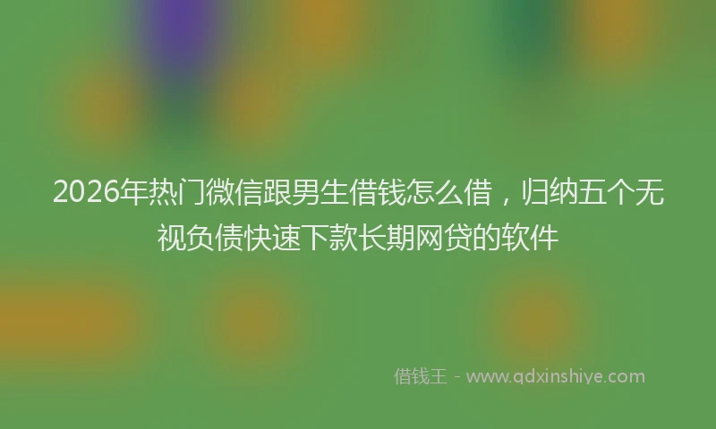 2026年热门微信跟男生借钱怎么借，归纳五个无视负债快速下款长期网贷的软件