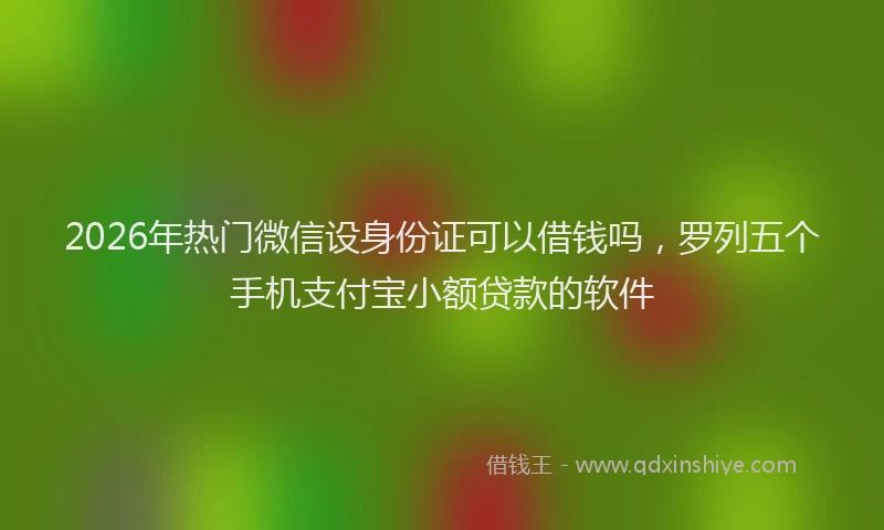 2026年热门微信设身份证可以借钱吗，罗列五个手机支付宝小额贷款的软件