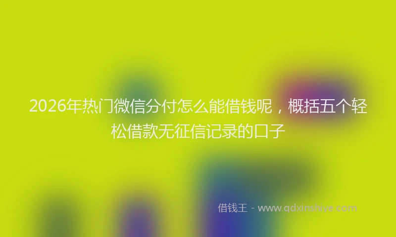 2026年热门微信分付怎么能借钱呢，概括五个轻松借款无征信记录的口子