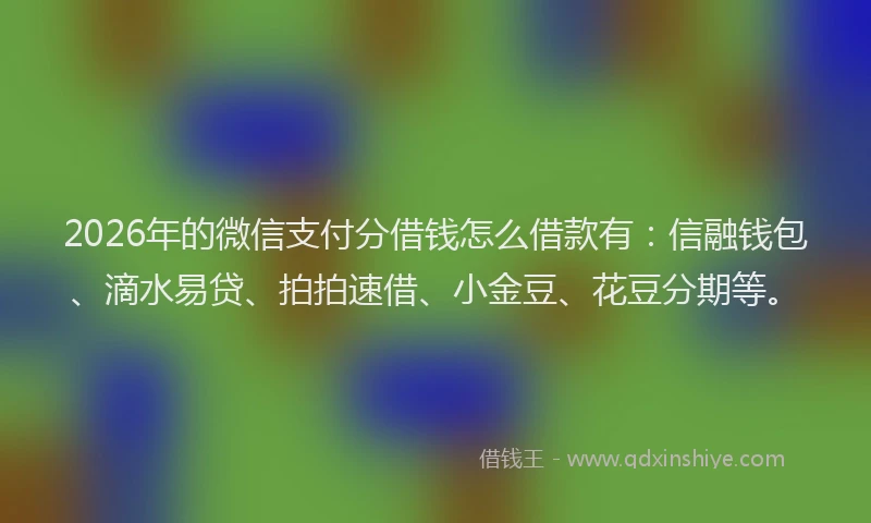 2026年的微信支付分借钱怎么借款有：信融钱包、滴水易贷、拍拍速借、小金豆、花豆分期等。
