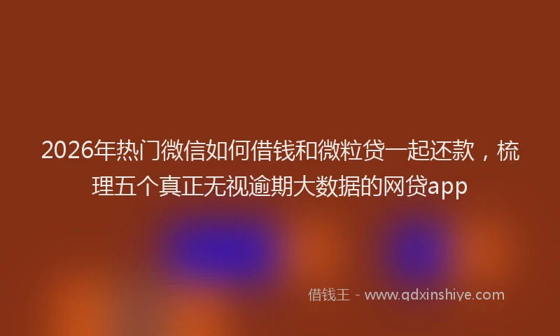 2026年热门微信如何借钱和微粒贷一起还款，梳理五个真正无视逾期大数据的网贷app