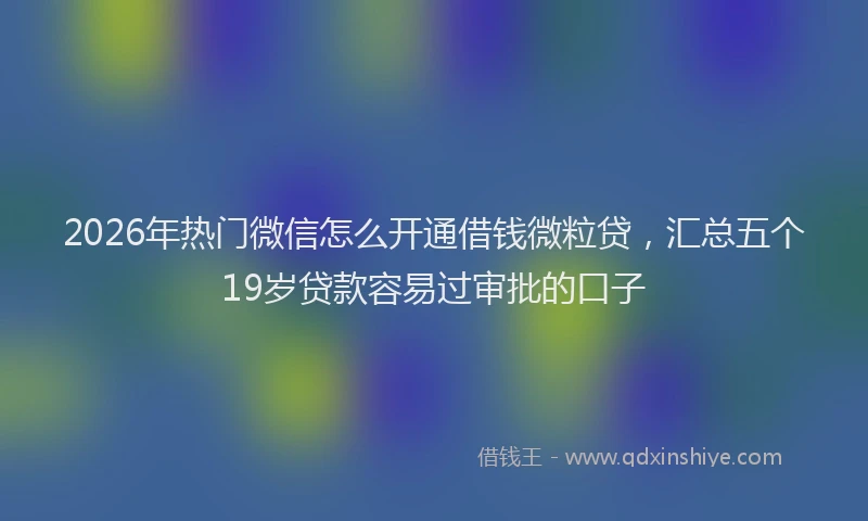 2026年热门微信怎么开通借钱微粒贷，汇总五个19岁贷款容易过审批的口子