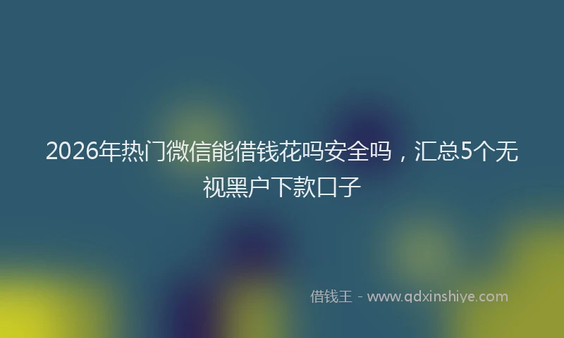 2026年热门微信能借钱花吗安全吗，汇总5个无视黑户下款口子