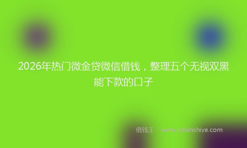 2026年热门微金贷微信借钱,整理五个无视双黑能下款的口子