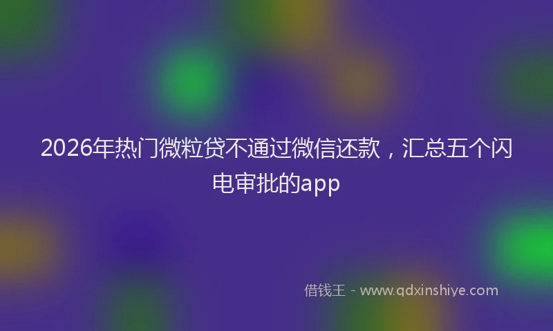 2026年热门微粒贷不通过微信还款，汇总五个闪电审批的app