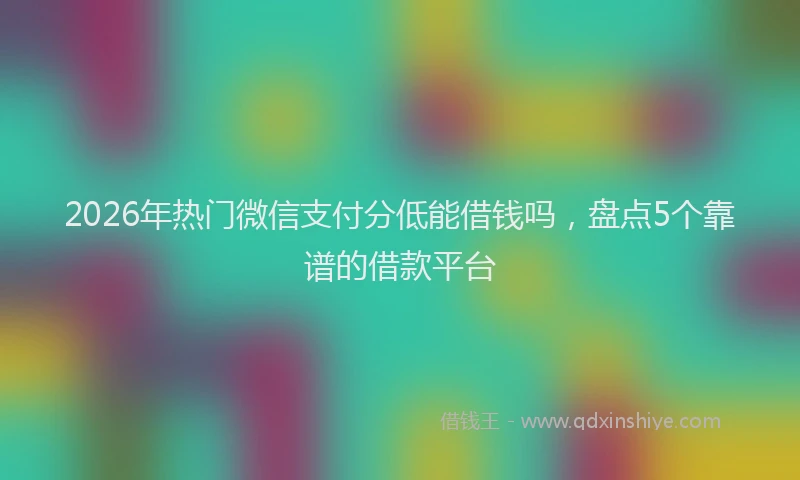 2026年热门微信支付分低能借钱吗，盘点5个靠谱的借款平台
