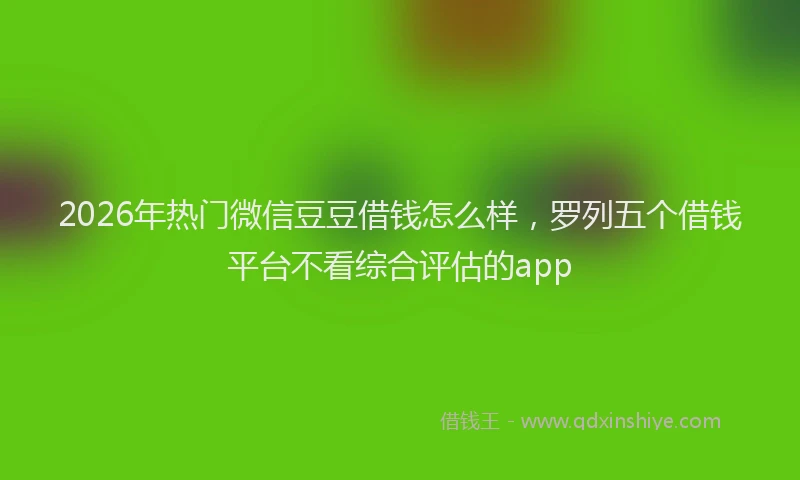 2026年热门微信豆豆借钱怎么样，罗列五个借钱平台不看综合评估的app