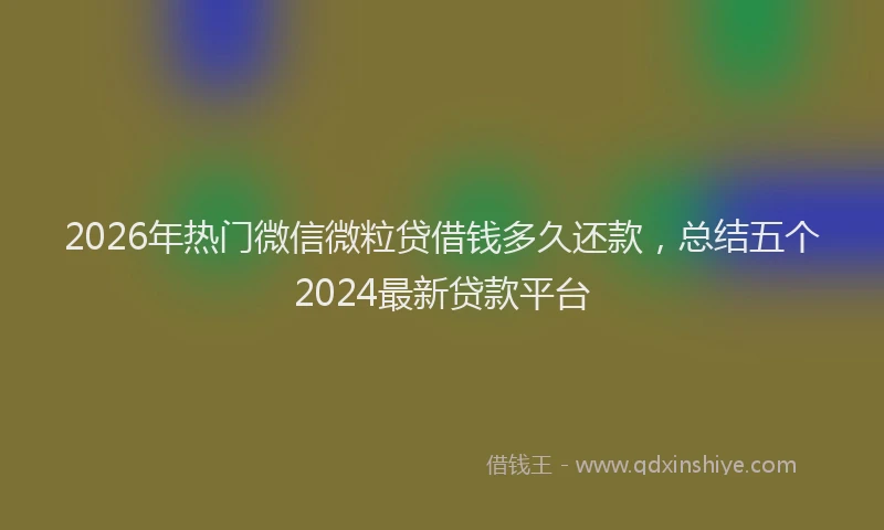 2026年热门微信微粒贷借钱多久还款，总结五个2024最新贷款平台