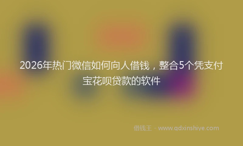 2026年热门微信如何向人借钱,整合5个凭支付宝花呗贷款的软件
