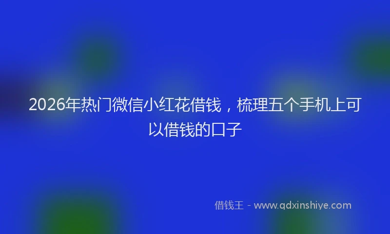 2026年热门微信小红花借钱，梳理五个手机上可以借钱的口子