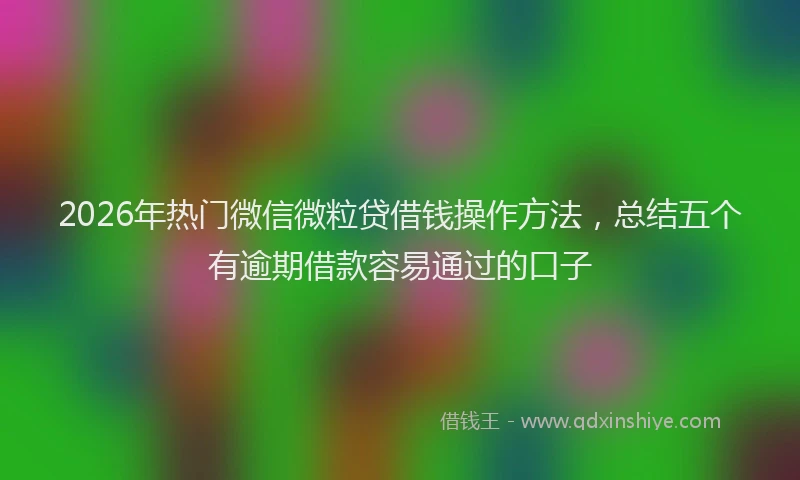 2026年热门微信微粒贷借钱操作方法，总结五个有逾期借款容易通过的口子