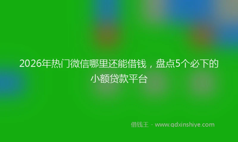 2026年热门微信哪里还能借钱，盘点5个必下的小额贷款平台
