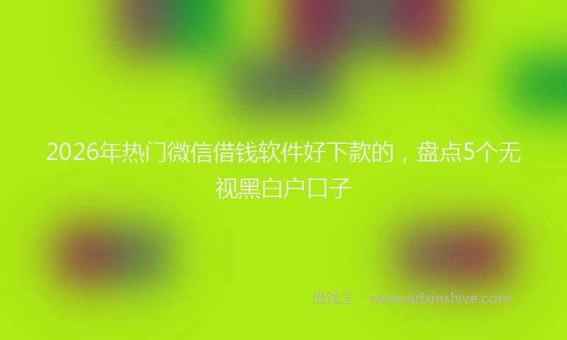 2026年热门微信借钱软件好下款的，盘点5个无视黑白户口子