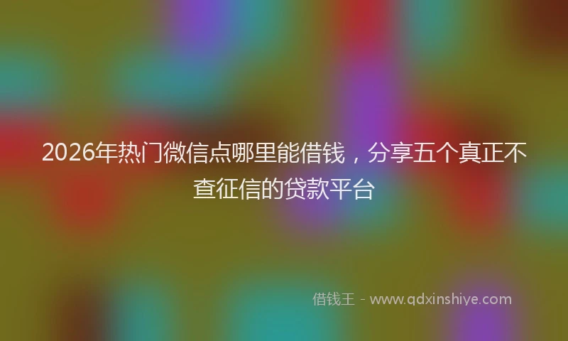 2026年热门微信点哪里能借钱，分享五个真正不查征信的贷款平台