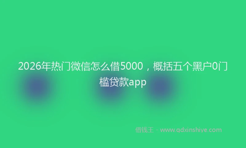 2026年热门微信怎么借5000，概括五个黑户0门槛贷款app