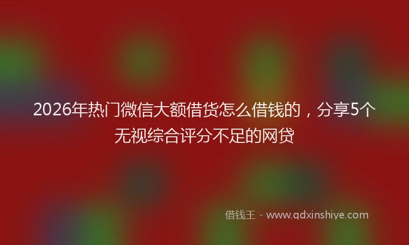 2026年热门微信大额借货怎么借钱的，分享5个无视综合评分不足的网贷
