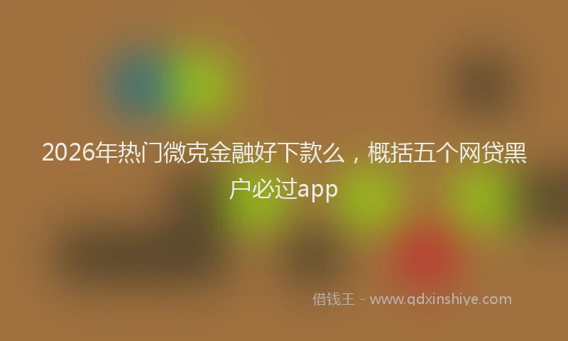 2026年热门微克金融好下款么,概括五个网贷黑户必过app