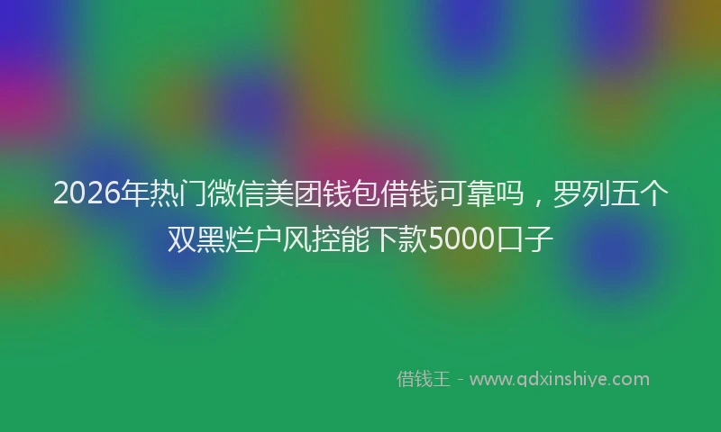 2026年热门微信美团钱包借钱可靠吗，罗列五个双黑烂户风控能下款5000口子