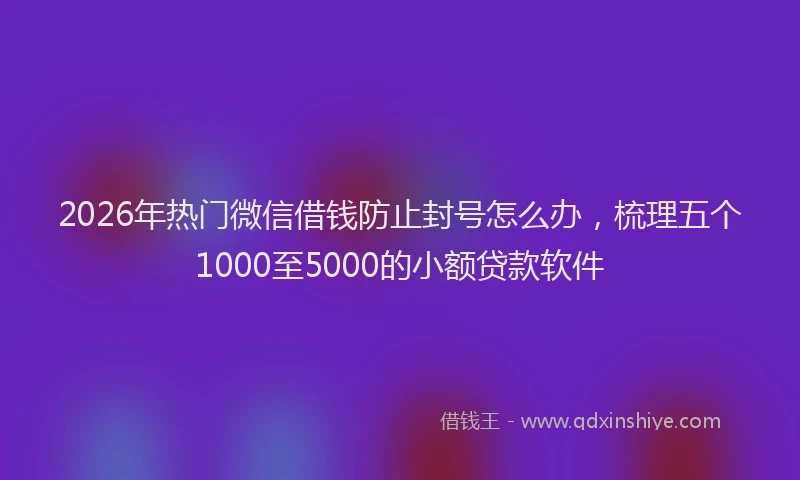 2026年热门微信借钱防止封号怎么办，梳理五个1000至5000的小额贷款软件