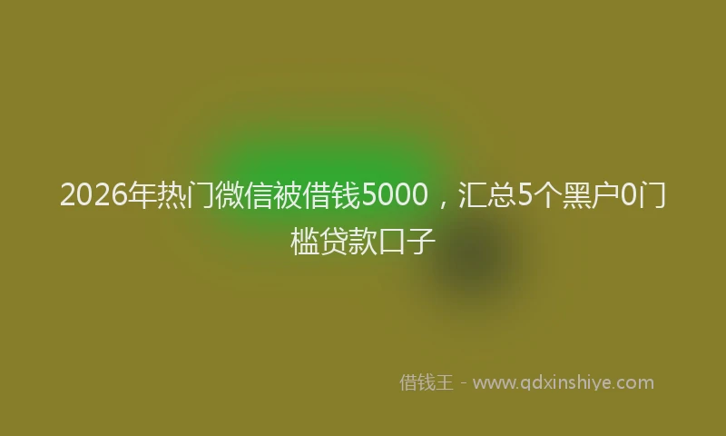 2026年热门微信被借钱5000,汇总5个黑户0门槛贷款口子