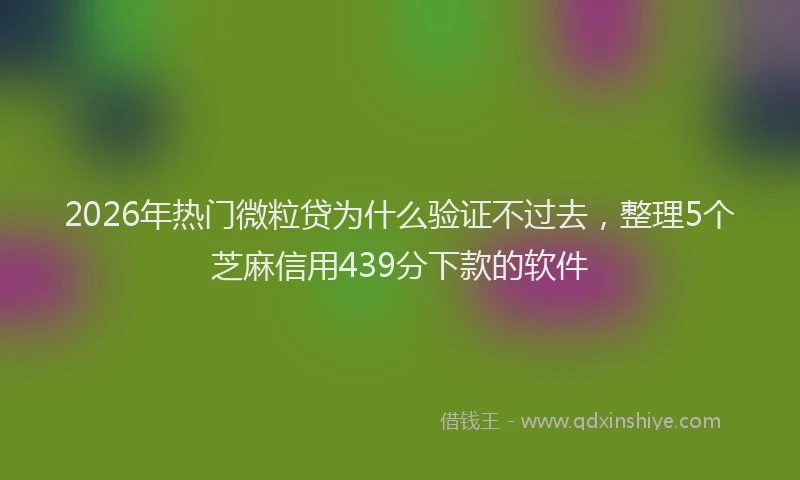 2026年热门微粒贷为什么验证不过去，整理5个芝麻信用439分下款的软件