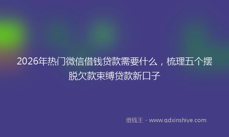 2026年热门微信借钱贷款需要什么，梳理五个摆脱欠款束缚贷款新口子