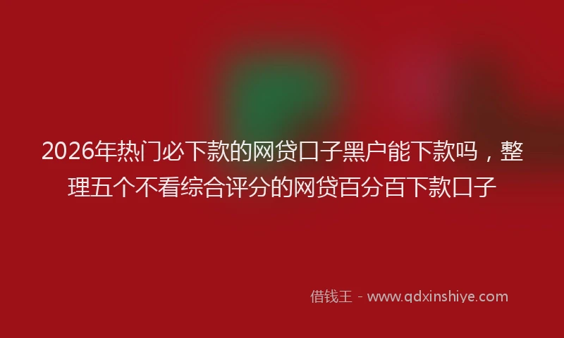 2026年热门必下款的网贷口子黑户能下款吗，整理五个不看综合评分的网贷百分百下款口子