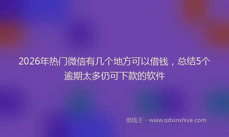 2026年热门微信有几个地方可以借钱，总结5个逾期太多仍可下款的软件