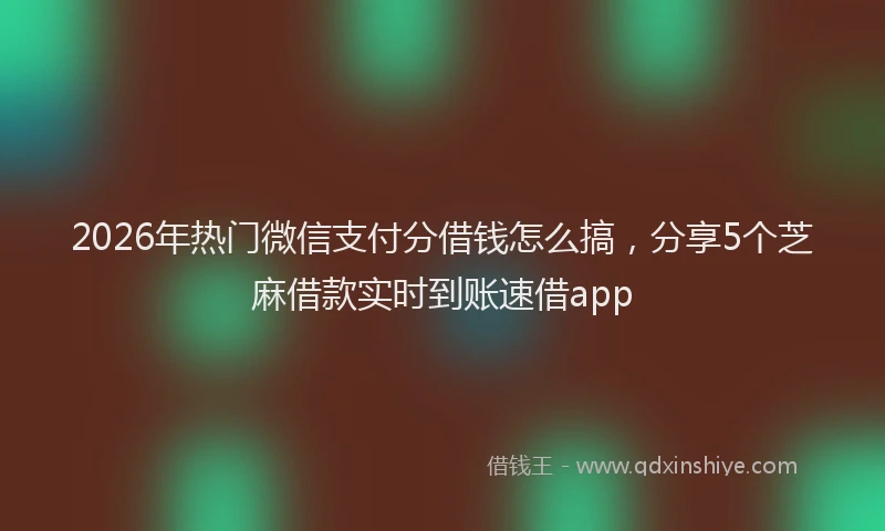 2026年热门微信支付分借钱怎么搞,分享5个芝麻借款实时到账速借app