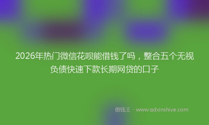2026年热门微信花呗能借钱了吗，整合五个无视负债快速下款长期网贷的口子