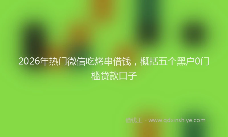 2026年热门微信吃烤串借钱，概括五个黑户0门槛贷款口子